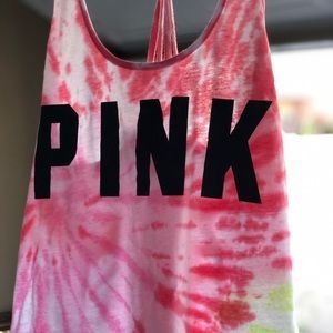 PINK TIE DYE TANK.